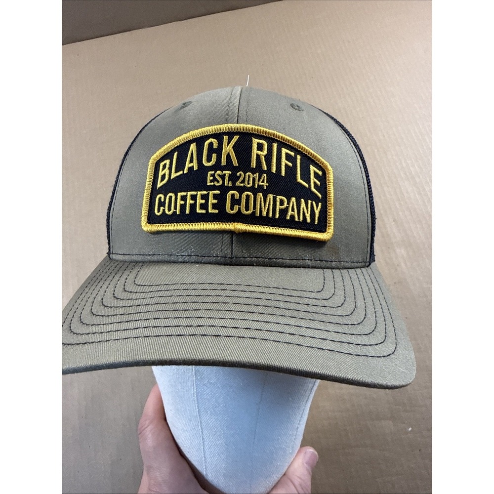 Black Rifle Coffee Company Tan/Black Mesh Back Trucker Hat Adjustable One Size
